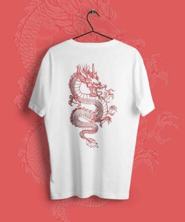 Dragon Çift Yön Unisex Baskılı Tişört