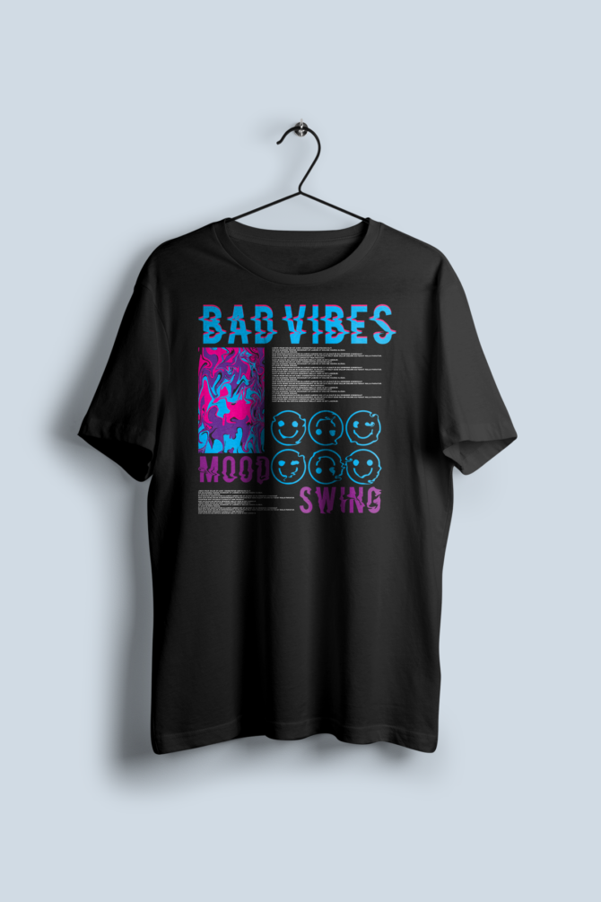 Bad Vibes Unisex Baskılı Tişört