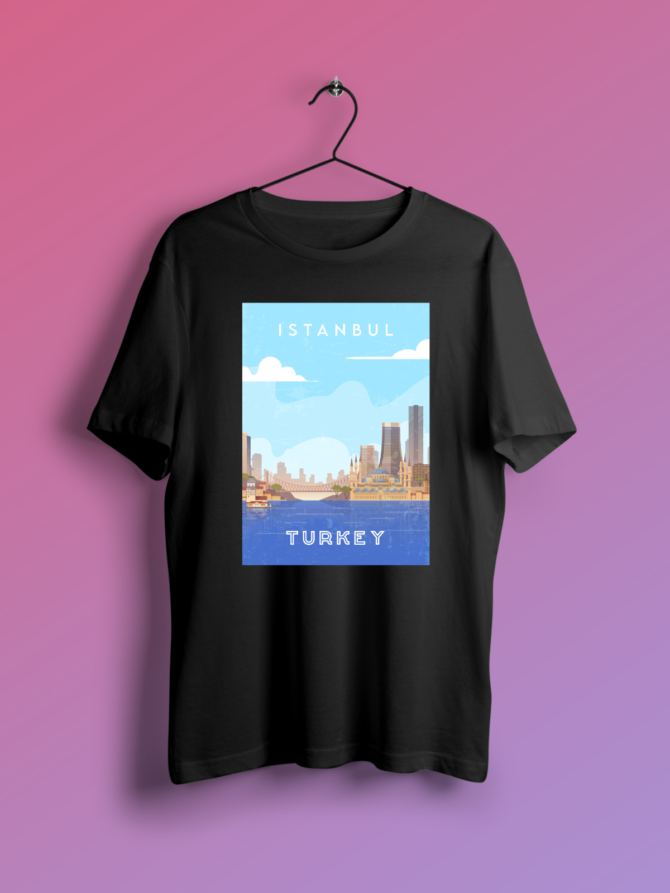 Istanbul, Turkey - Retro Travel Art Poster